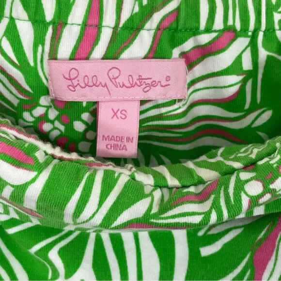 Lilly Pulitzer Petula Mini Dress Size XS Strapless Green Pink‎ Floral - Picture 3 of 5